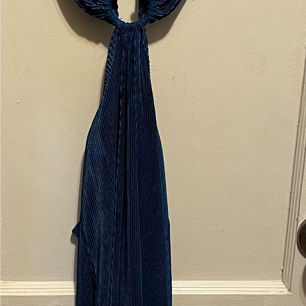 Teal Cutout Dress with Ring Detail - Picture 2 of 4